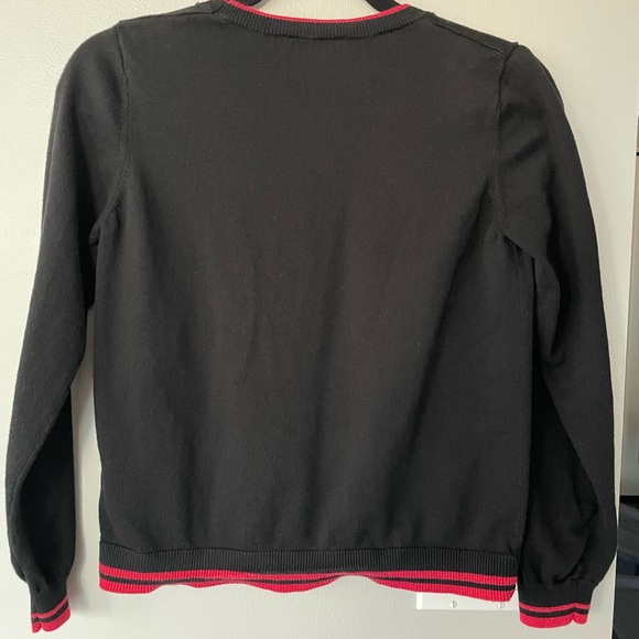 ASOS Oasis Crew Neck Sweater with Lips print Black/Red - Picture 5 of 7